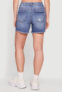 Frayed Hem Denim Shorts