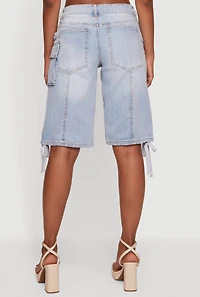 Tassel Detail Cargo Pocket Bermuda Shorts