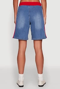 Almost Famous Varsity Stripe Side Waistband Jorts