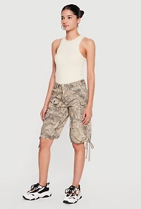 Hunter Camo Drawstring Hem Cargo Bermuda Shorts