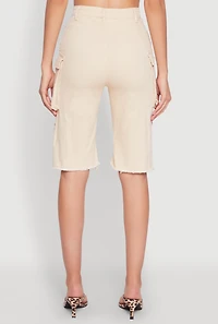 Womens Daisy Mineral Wash Cargo Bermuda Shorts,