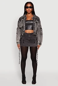 Mineral Wash Cargo Denim Jacket