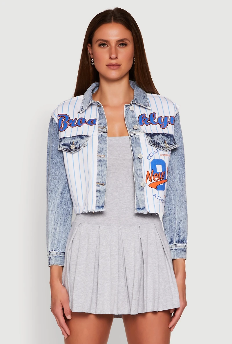 Brooklyn Baseball Graphic Jean Jacket