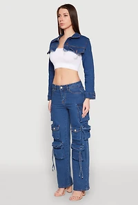 Daisy Denim Frayed Bolero Jacket