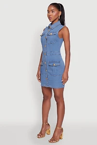 Daisy Sleeveless Button Front Denim Dress
