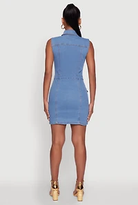 Daisy Sleeveless Button Front Denim Dress