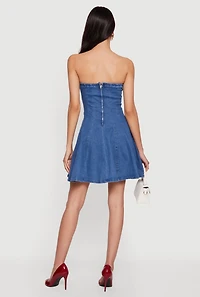 Iris Denim Bustier Skater Dress