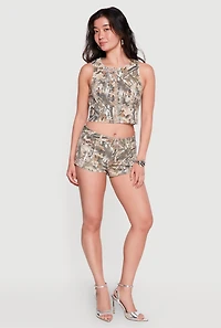 Hunter Camo Zip Front Crop Top