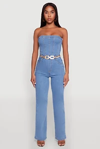 Daisy Strapless Corset Denim Jumpsuit