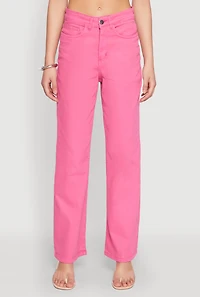 Womens Spoon Jeans Straight Leg Jeans, Pink, Size S