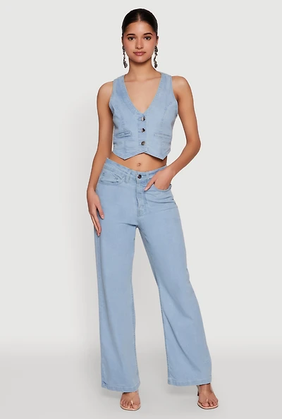 Womens Spoon Jeans Straight Leg Jeans, Blue, Size M
