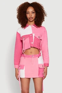 Color Blocked Denim Jacket