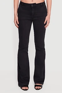 Stretchy Mid Rise Flare Leg Jeans