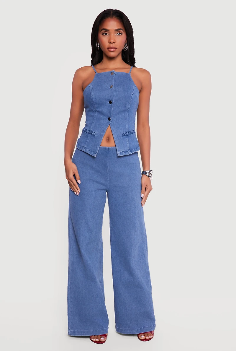 Pull On Wide Leg Jeans