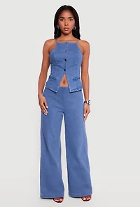 Pull On Wide Leg Jeans