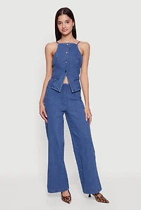 Pull On Wide Leg Jeans
