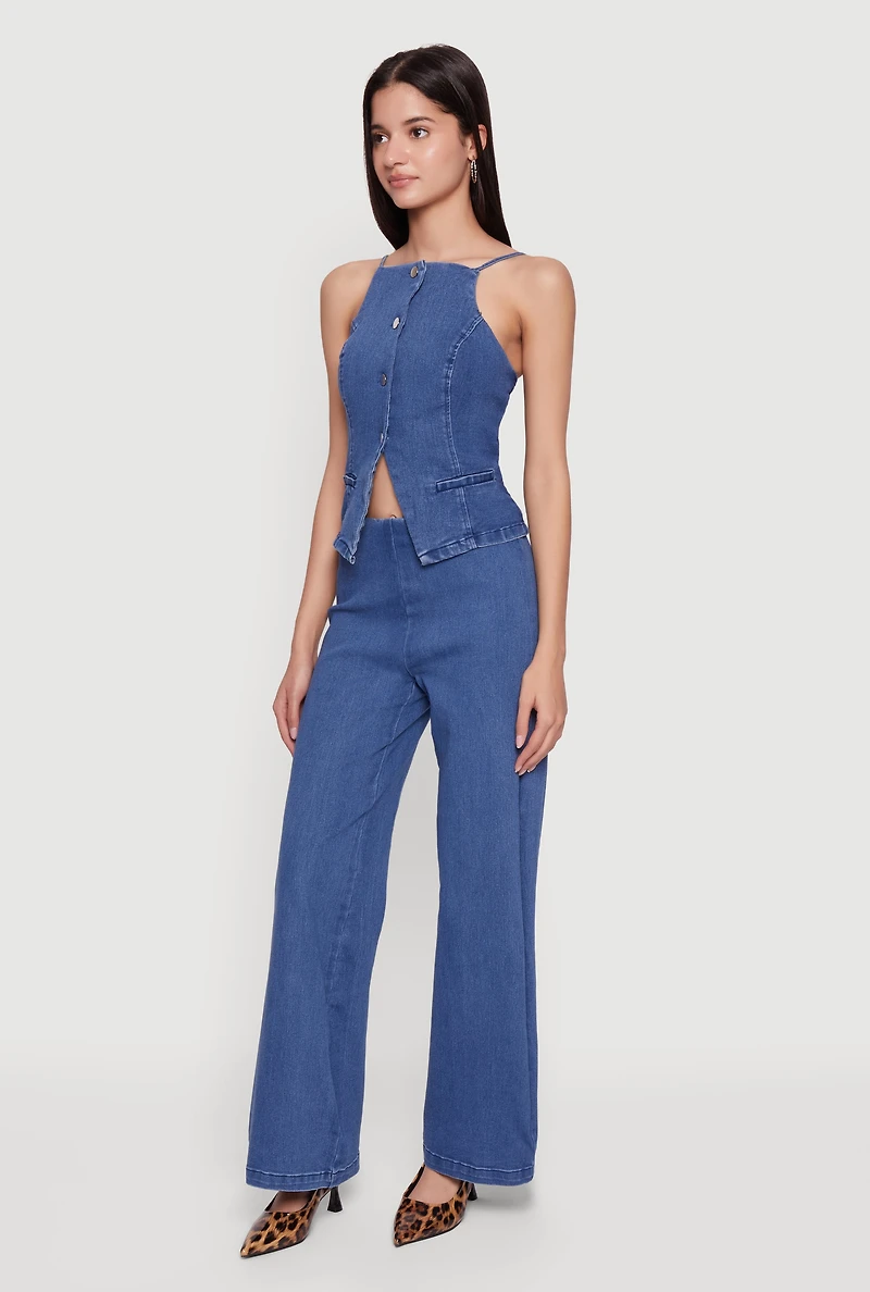 Pull On Wide Leg Jeans