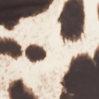 Cow Print Raw Hem Mini Skirt