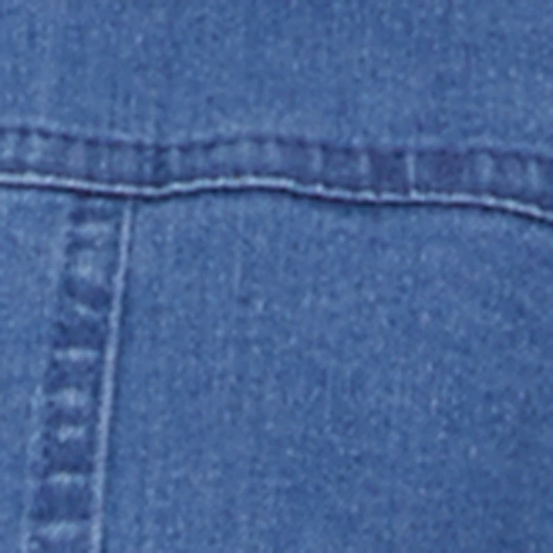 Denim Long Sleeve Collared Zip Front Jacket