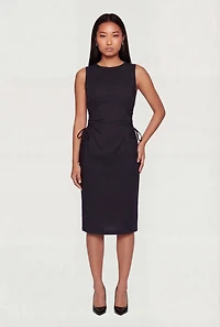 Lace Up Side Detail Sleeveless Midi Dress