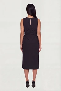 Lace Up Side Detail Sleeveless Midi Dress