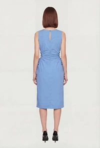 Lace Up Side Detail Sleeveless Midi Dress
