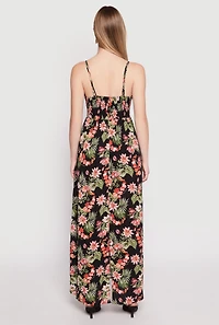 Womens Floral Print Empire Waist Maxi Dress, Multi, Size S