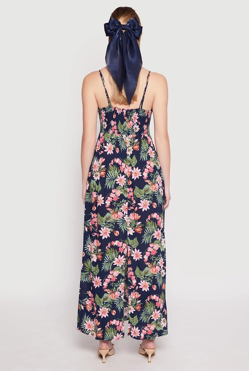 Floral Print Empire Waist Maxi Dress