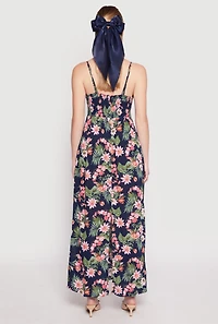 Floral Print Empire Waist Maxi Dress