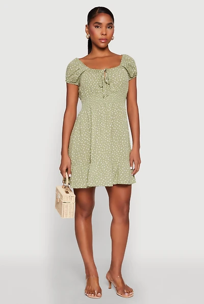 Floral Peasant Mini Dress