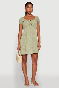 Floral Peasant Mini Dress