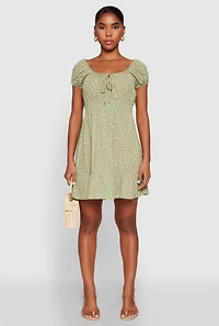 Floral Peasant Mini Dress