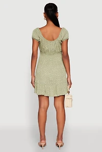 Floral Peasant Mini Dress