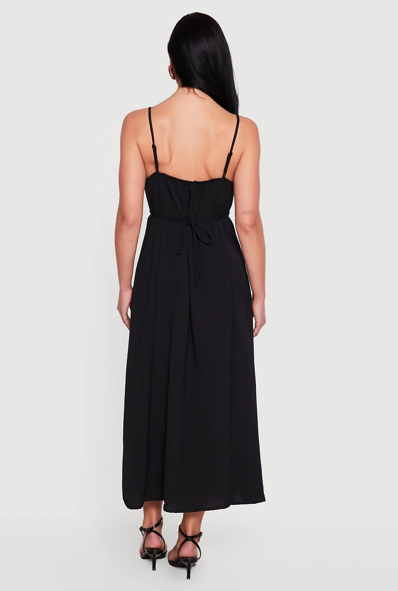 Crepe Knit Side Slit Maxi Dress