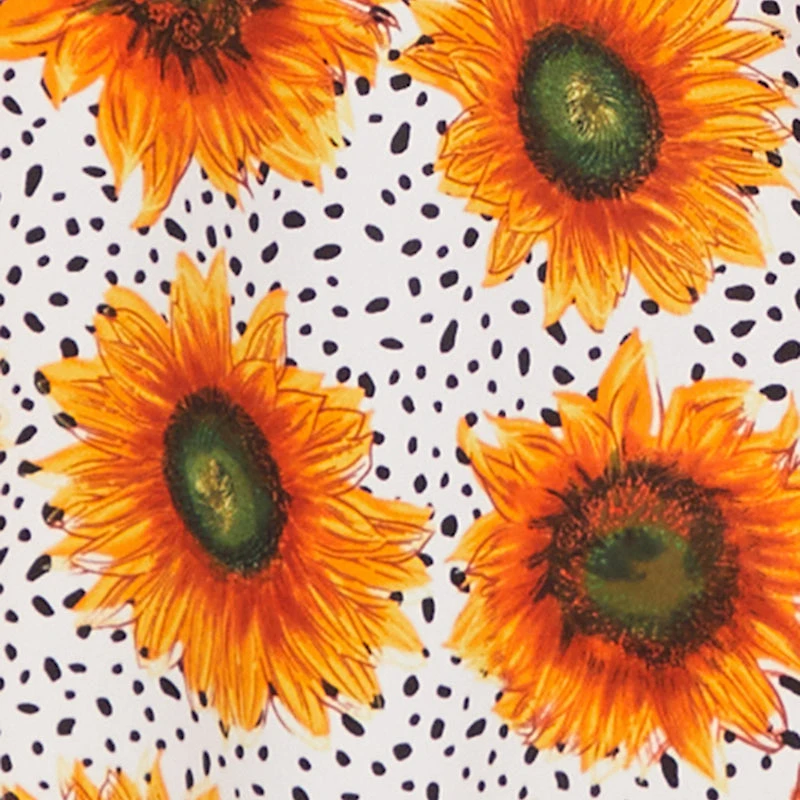 Sunflower Print Empire Waist Dress