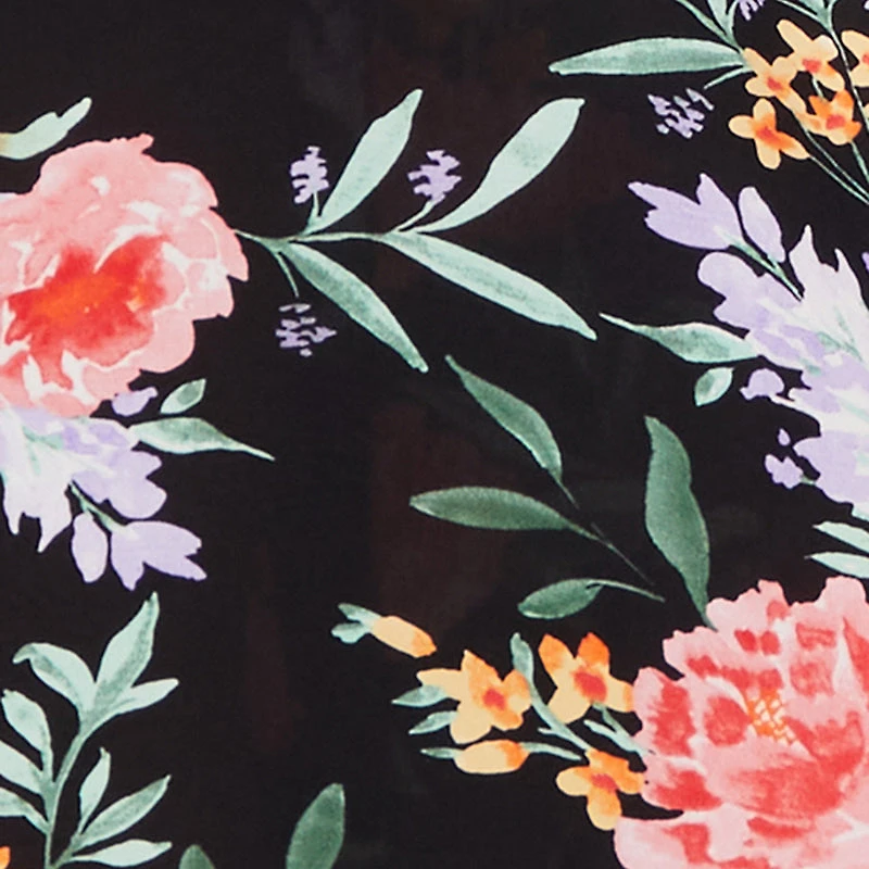 Peony Lavender Print Empire Waist Maxi Dress