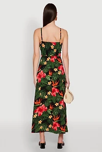 Womens Airy Tropical Floral Print Empire Waist Dress, Multi, Size XL