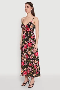 Womens Airy Floral Empire Waist Maxi Dress, Multi, Size L