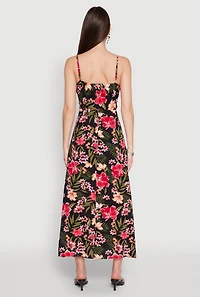 Womens Airy Floral Empire Waist Maxi Dress, Multi, Size L