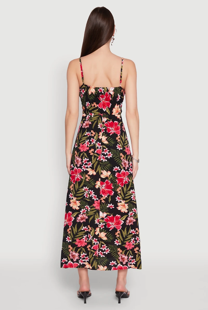 Womens Airy Floral Empire Waist Maxi Dress, Multi, Size XL