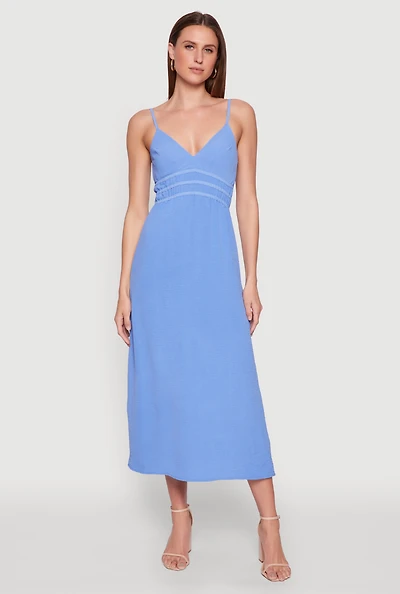 Womens V Neck Empire Waist Maxi Dress,