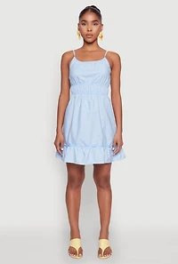Womens Spaghetti Strap Empire Waist Mini Dress,