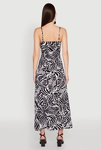 Womens Zebra Leopard Print Empire Waist Maxi Dress, Multi, Size S