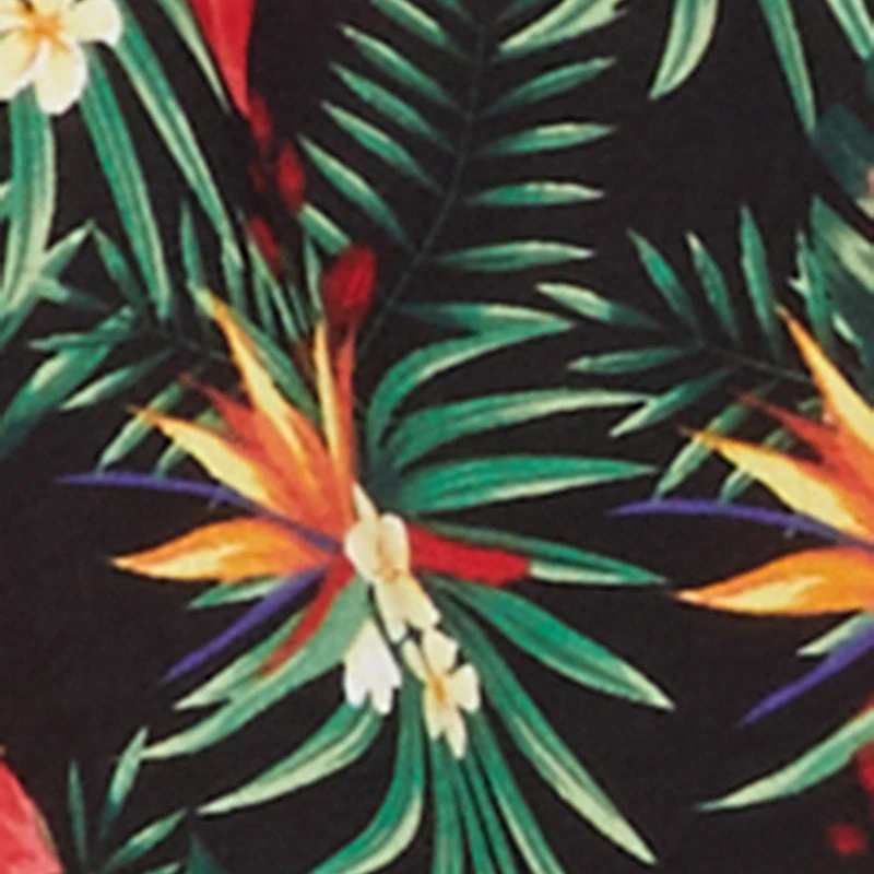 Floral Tropical Print Sleeveless Sundress with V Neck