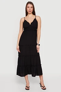 Crepe Knit Ruffle Tiered Sundress
