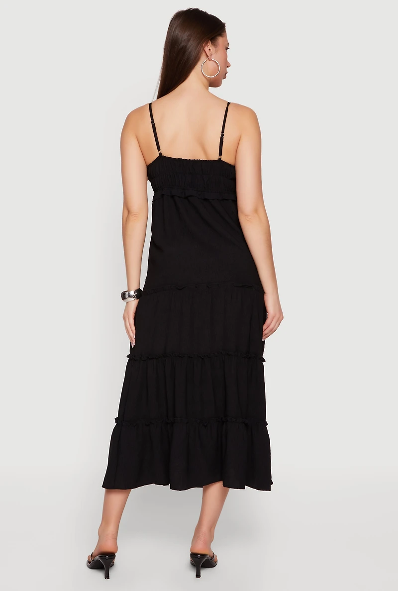 Crepe Knit Ruffle Tiered Sundress