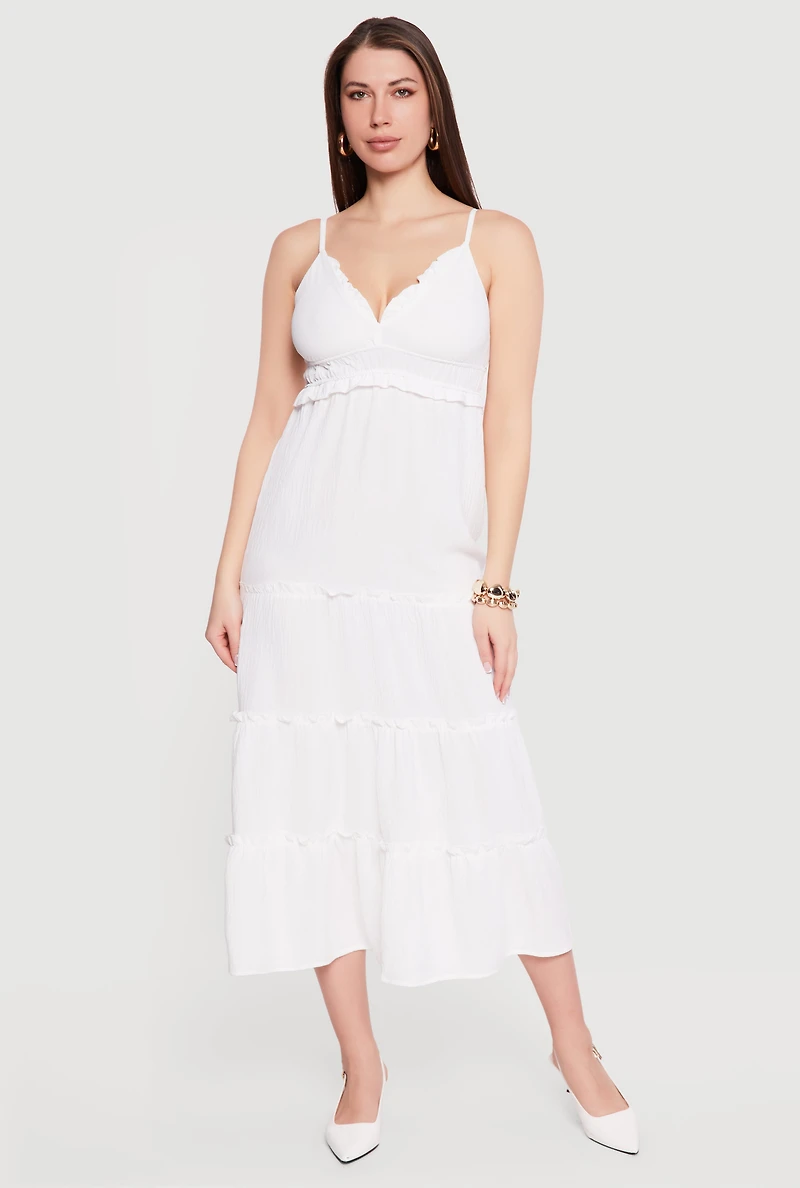 Crepe Knit Ruffle Tiered Sundress