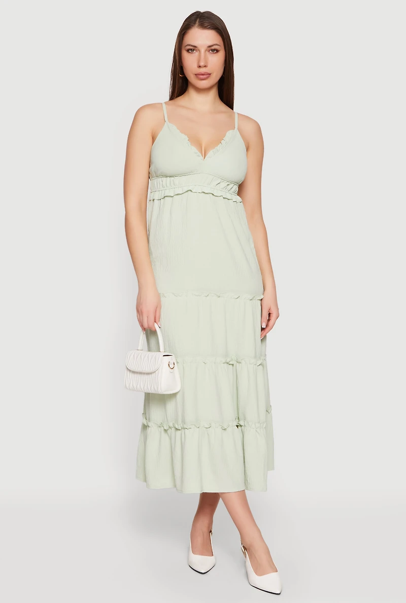 Crepe Knit Ruffle Tiered Sundress