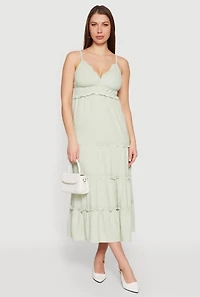 Crepe Knit Ruffle Tiered Sundress