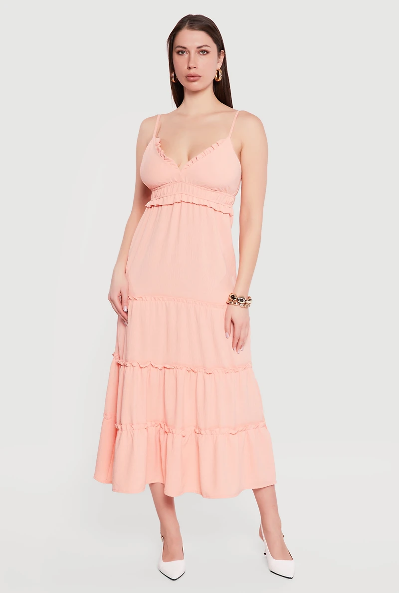 Crepe Knit Ruffle Tiered Sundress